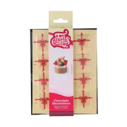 Schokoladendekoration Geschenke weiss – 12 essbare Schokodekore für Cupcakes und Torten | Cakelicious