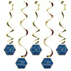 Spiral garlands "Navy & Gold - Number: 50