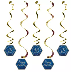 Guirlandes spirales "Navy & Gold" - Chiffre: 18