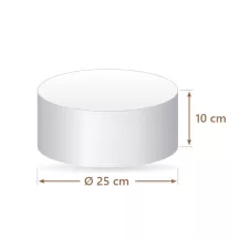Polystyrene cake dummy round Ø 25 cm, 10 cm high | Cakelicious