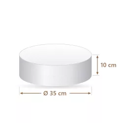 Polystyrene cake dummy round Ø 35 cm, 10 cm high | Cakelicious
