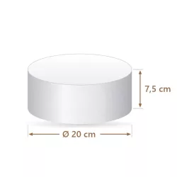 Polystyrene cake dummy round Ø 20 cm, 7.5 cm high | Cakelicious