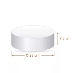 Faux gâteau polystyrène rond Ø 25 cm, 7,5 cm | Cakelicious