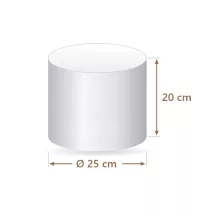 Polystyrene cake dummy round Ø 25 cm, 20 cm high | Cakelicious