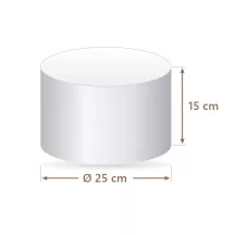 Polystyrene cake dummy round Ø 25 cm, 15 cm high | Cakelicious