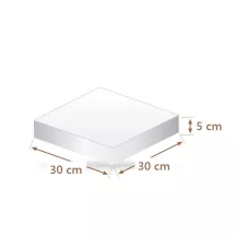 Polystyrene cake dummy square 30 x 30 cm, 5 cm high | Cakelicious