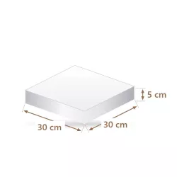 Polystyrene cake dummy square 30 x 30 cm, 5 cm high | Cakelicious