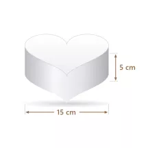 Polystyrene cake dummy heart 15 cm, 5 cm high | Cakelicious