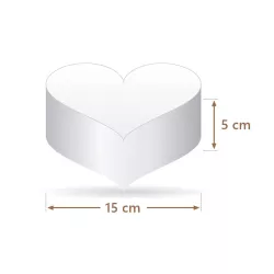 Polystyrene cake dummy heart 15 cm, 5 cm high | Cakelicious