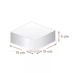 Torten-Dummy quadratisch 15 x 15 cm, 5 cm hoch | Cakelicious