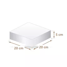 Torten-Dummy quadratisch 20 x 20 cm, 5 cm hoch | Cakelicious