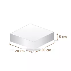 Polystyrene cake dummy square 20 x 20 cm, 5 cm high | Cakelicious