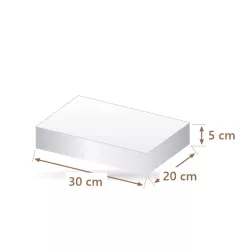 Faux gâteau polystyrène rectangulaire 30 x 20 cm, 5 cm | Cakelicious