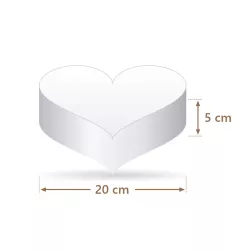 Polystyrene cake dummy heart 20 cm, 5 cm high | Cakelicious
