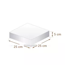 Torta finta polistirolo quadrata 25 x 25 cm, alta 5 cm | Cakelicious