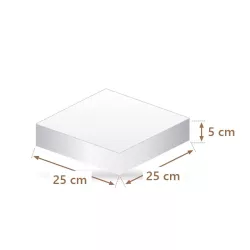 Torta finta polistirolo quadrata 25 x 25 cm, alta 5 cm | Cakelicious