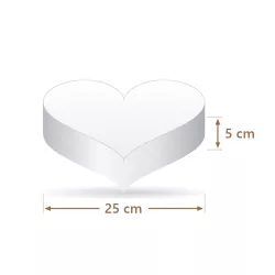 Faux gâteau polystyrène cœur 25 cm, 5 cm | Cakelicious