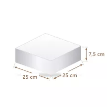 Torten-Dummy quadratisch 25 x 25 cm, 7,5 cm hoch | Cakelicious
