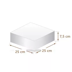 Polystyrene cake dummy square 25 x 25 cm, 7.5 cm high | Cakelicious