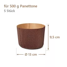 Teglia per panettone 500 g in set da 5
