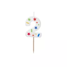 Bougie confettis - Chiffre: 2