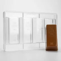 Stampo per cioccolato lingotto d'oro, 4 pezzi – Policarbonato, 12 x 5.5 cm