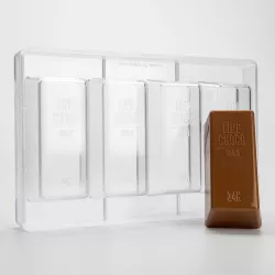 Stampo per cioccolato lingotto d'oro, 4 pezzi – Policarbonato, 12 x 5.5 cm