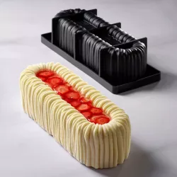Silicone mold Silk 25 x 8.5 x 8 cm - Christmas log mold