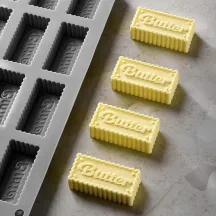Butterstück Silikonform, 16 Stück – Butter, Schokolade, Gebäck