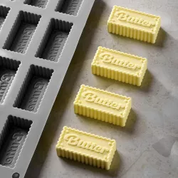 Stampo in silicone a forma di pezzo di burro, 16 pezzi – Burro, cioccolato, pasticceria