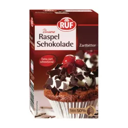 Copeaux de chocolat noir RUF – Arôme intense de chocolat amer, prêts à l'emploi | Cakelicious