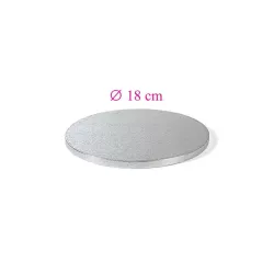 Round silver cake drum - 18 cm