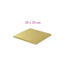 Quadratische goldene Tortenplatte - Quadrat 20 cm