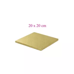 Square golden cake board - Cake board shape: Square 20 cm