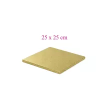 Piatto torta quadrato dorato - Forma del piatto torta: Quadrato 25 cm