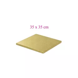 Plateaux carrés dorés - Forme du plateau: Carré 35 cm
