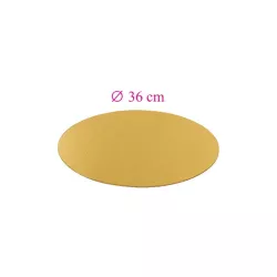 Plateaux dorés ronds fins - 36 cm