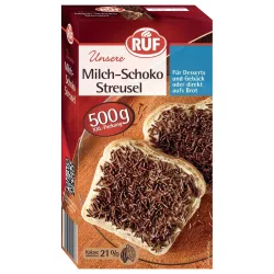 RUF Milch-Schoko Streusel 500 g – vermicelles de Chocolat au lait crémeux pour gâteaux et desserts | Cakelicious