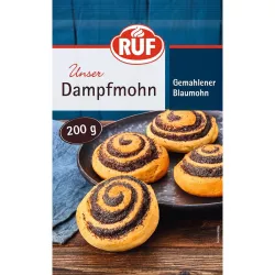 RUF Backmohn 200 g – pavot bleu prêt à l'emploi pour gâteaux au pavot, knödel et couronnes briochées | Cakelicious