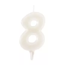 Fluorescent white candle Number 8