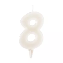 Fluorescent white candle Number 8