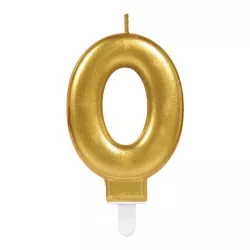Bougies dorées - Chiffre : 0 - Numéro au choix