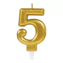Candele dorate - Numero: 5 - Numero a scelta