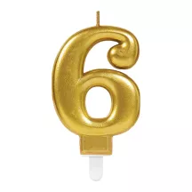 Candele dorate - Numero: 6 - Numero a scelta
