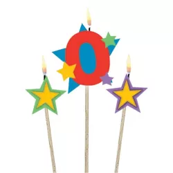 Candele numerate con stelle numero 0