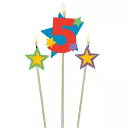 Zahlenkerzen mit Sterne Nummer 5