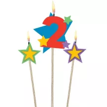 Number candles with stars number 2