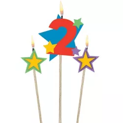 Number candles with stars number 2