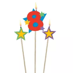 Number candles with stars number 8