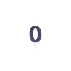 Navy blue candle with glitter - Number: 0
